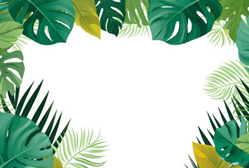summer banner design with leaves background. AI Generated Images