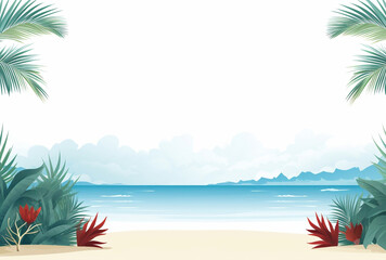 summer banner design with holiday background. AI Generated Images