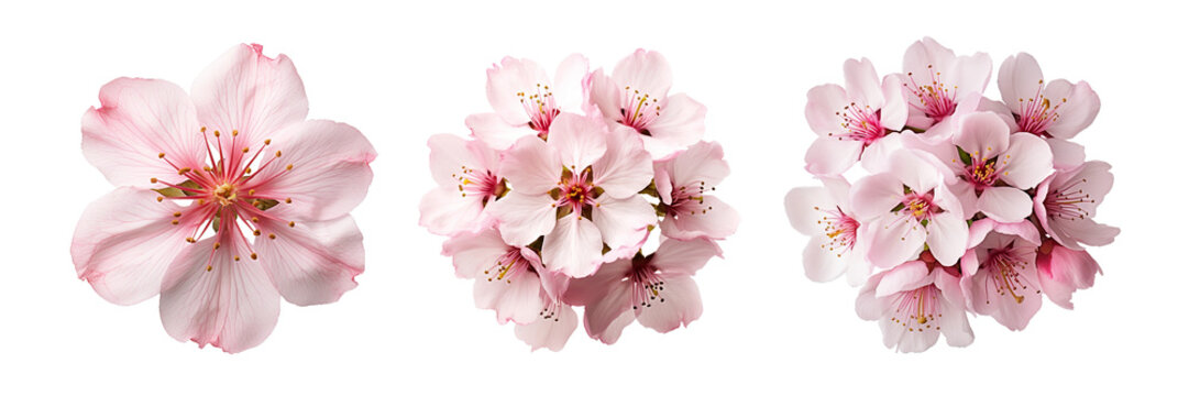 cherry blossoms, transparent background, isolated image, generative AI
