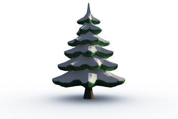Digital png illustration of christmas tree with snow on transparent background