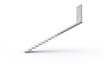 Digital png illustration of stairs and door on transparent background