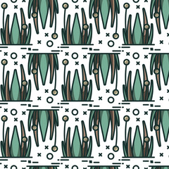 Digital png illustration of grey and green leaf pattern on transparent background