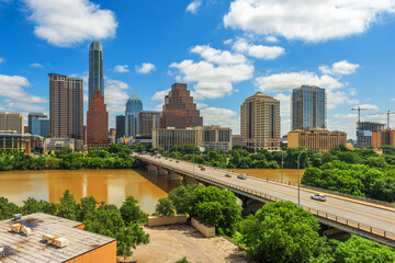 Fototapeta na wymiar Austin, Texas, USA downtown city skyline on the Colorado River