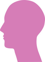 Digital png illustration of pink head profile on transparent background
