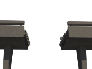 Digital png illustration of bridge construction on transparent background