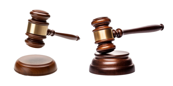 Gavel, transparent background, isolated image, generative AI
