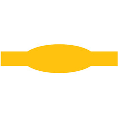 Digital png illustration of yellow banner with copy space on transparent background