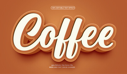 Coffee 3d editable premium vector text effect