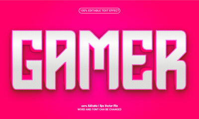 Gamer 3d editable premium vector text effect