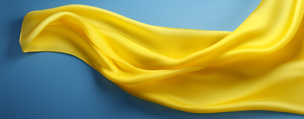 yellow satin fabric. Generative Ai