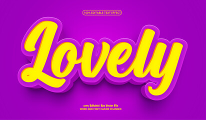 Lovely 3d editable premium vector text effect