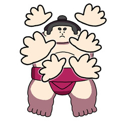 張り手をする力士
