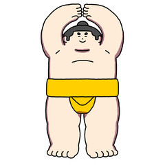 OKポーズの力士
