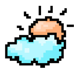 pixel cloud and sun art