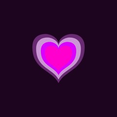 pink heart on black
