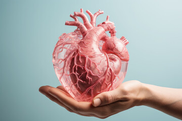 Hand holding heart, Heart disease center, Healthcare hospital service concept