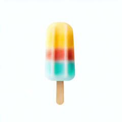 Ice cream on a stick isolated on white background. 3d illustration. Generative AI 