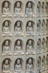 Buddha Statues carved in stone, Seven Star Park, Guilin China