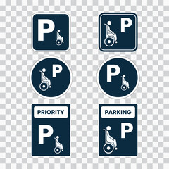 Disable Parking sign and symbol design vector illustration