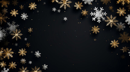 Fototapeta na wymiar christmas background with stars - sparkling gold and silver xmas background
