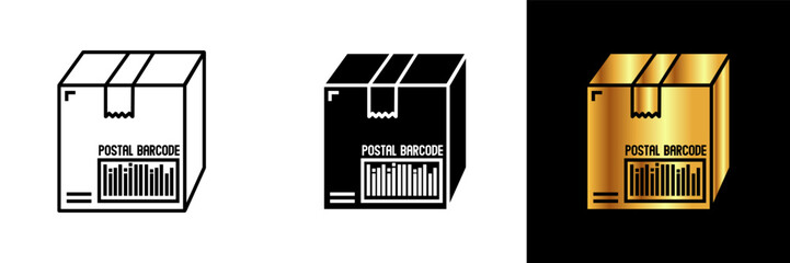 The postal barcode icon represents a vital element of modern mail and package handling, aiding in the efficient tracking and sorting of postal items. 