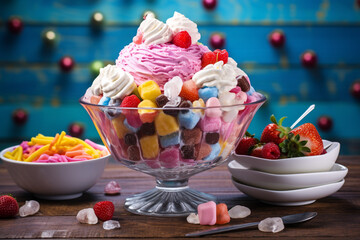 ice cream with fruits