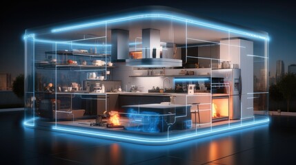 Smart home, Internet of Things with an image of a smart home.