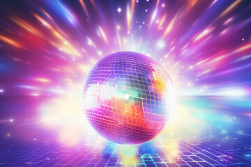Fototapeta premium disco lights disco ball colorful background