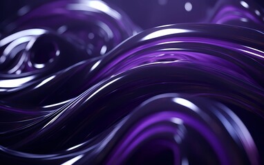 Abstract background of black neon waves mixed with purple colors