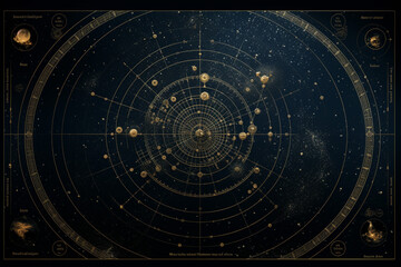 a star map for a fantasy universe, astrology