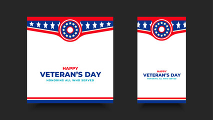 Veterans Day, honoring all who served.Frame and star ornament designs for advertisements, posters, banners, backgrounds.