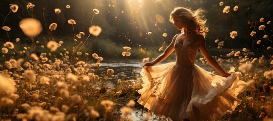 Fototapeta premium Portrait beautiful women posing in nature,Generated with AI