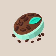 chocolate cookies with coffee bean 