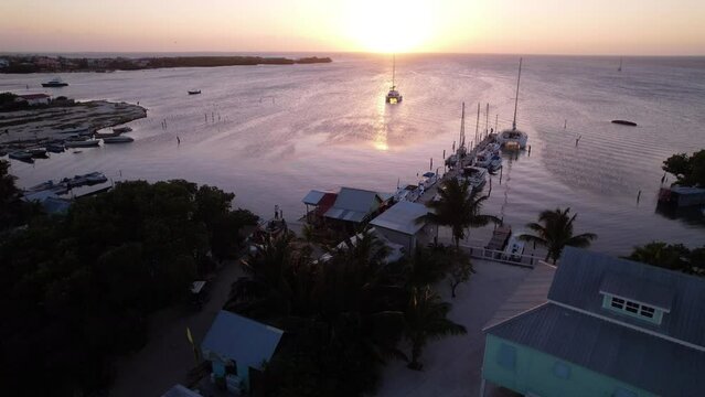 Aerial view of Caye Caulker, Belize