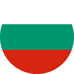 Bulgarian flag simple icon in round or circle shape on transparent background