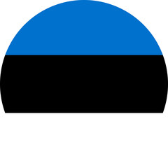 Estonian flag simple icon in round or circle shape on transparent background