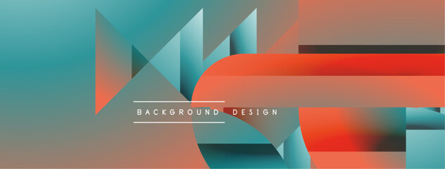 Simple geometric forms - dynamic geometric abstract background. Visual symphony of shapes and lines design for wallpaper, banner, background, landing page, wall art, invitation, prints, posters