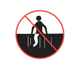wall climbing prohibited icon. climbing the gate is prohibited. no climbing concept