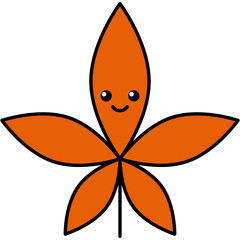 Lovely Autumn Leaves Cartoon Illustration Clipart Style. Clipart Object or Illustration Design Element
