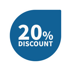 20 Discount In Blue Circle Unique Shape For Sale Advertisement Business
