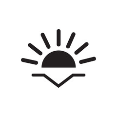 sunset icon vector
