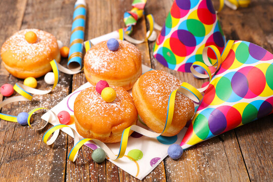 donuts for carnival, party background