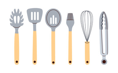 Kitchen utensils set. Kitchenware, cooking tools. Flat vector illustration.