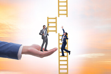 Concept of help and assistance with businessman