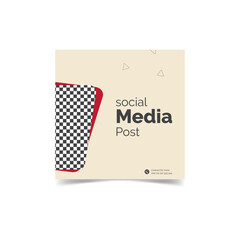 Editable square banner template. Red and off-white background color with stripe line shape. Suitable for social media posts, Instagram, Facebook, and web internet ads. Elevate Your Feed.
