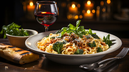 Italian Pasta and Wine Delight