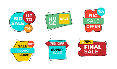 Set of sale tags. Special offer. Big sale. Vector illustration.