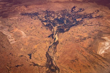 Foto op Canvas Aerial view of canyon and rivers resembling the shape of a tree of life, Northern Territory, Australia © Alexander