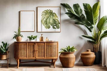 living room with a plant