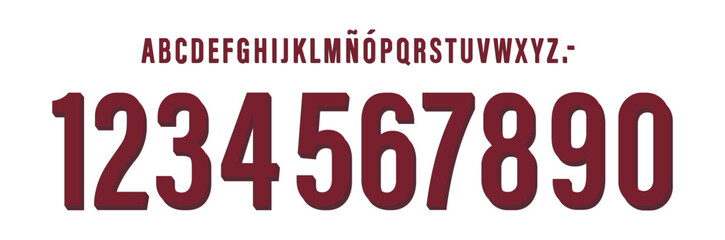font vector team 2023 - 2024 kit sport style font. football style font with lines. Fluminense away  font. flu Football Club. sports style letters and numbers for soccer team. league Brazil.